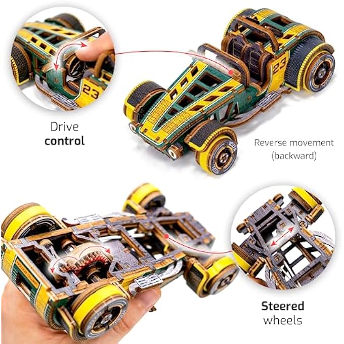 ROADSTER LIMITED EDITION - DIY 3D WOODEN MODEL KITS FOR ADULTS TO BUILD CARS - 3D WOODEN PUZZLES FOR ADULTS BRAIN TEASER - WOODEN CAR KIT MODEL FOR 15+ TEENS - 115 PARTS 1 TO 32 SCALE - Image 4